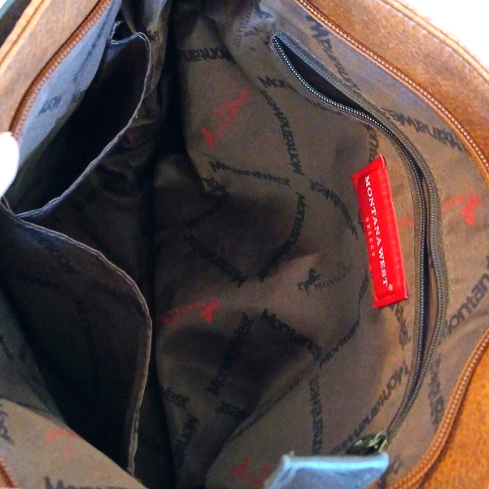 Montana West Leather Hobo Bag Two Tone Tote Shoulder Purse - Picture 4 of 6
